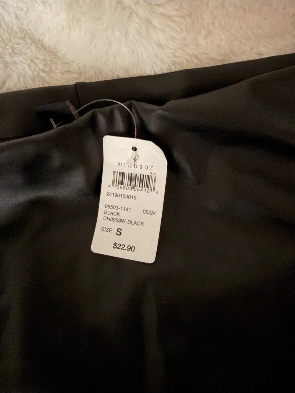 Windsor Black Faux Leather Skort
